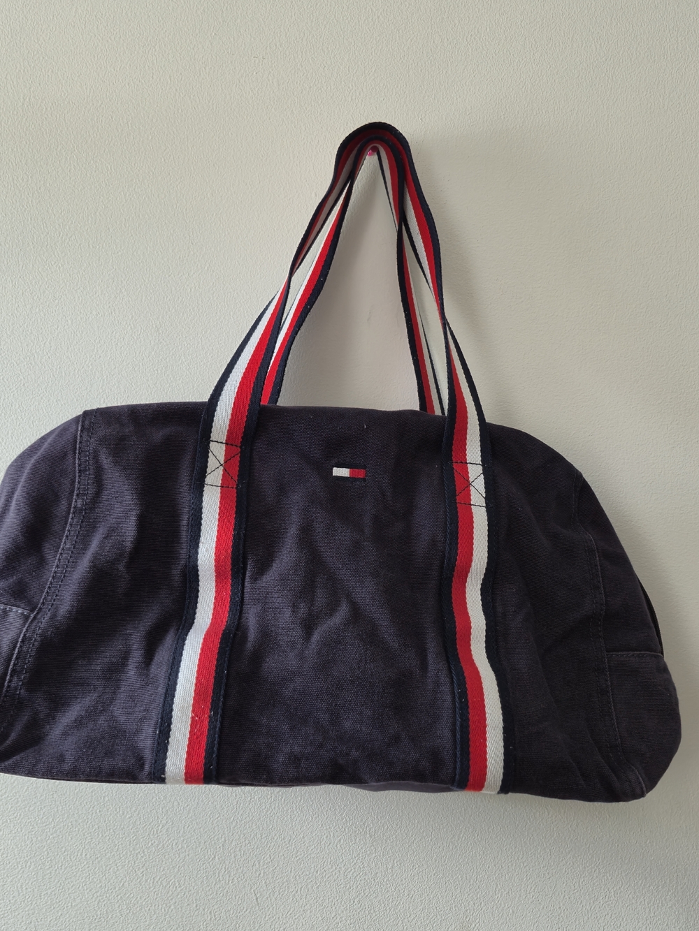 Tommy Hilfiger Navy Canvas Weekender Bag, Unisex